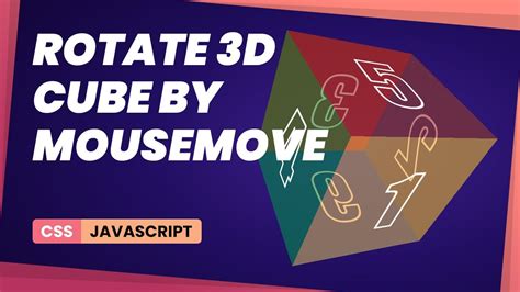 Rotate 3d Cube By Mouse Move Css And Javascript Youtube