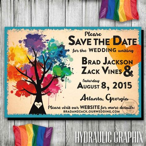 Rainbow Wedding Save The Date Gay Wedding Save The Date Lgbt Save The Date Love Wins Invite