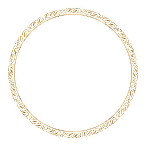 Gambar Bingkai Lingkaran Emas Dengan Desain Ornamen Bunga Mewah