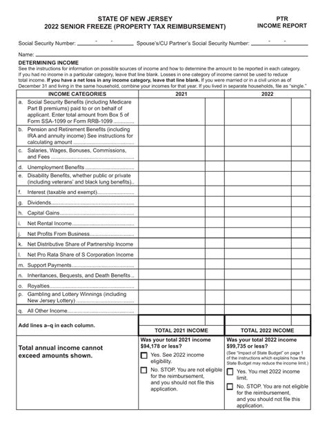 Form Ptr 2022 Fill Out Sign Online And Download Fillable Pdf New Jersey Templateroller
