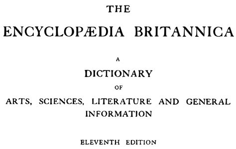 Encyclopædia Britannica Eleventh Edition Wikiwand