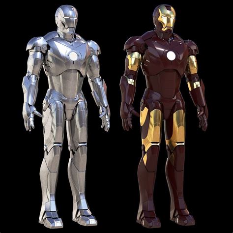 The mark iii armor was tony stark's third iron man suit and an upgrade from the mark ii, improving on its previous flaws. Iron Man Mark 2 and 3 Pack 3D | CGTrader