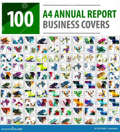 Mega Collection Of 100 Business Annual Report Brochure Templates A4