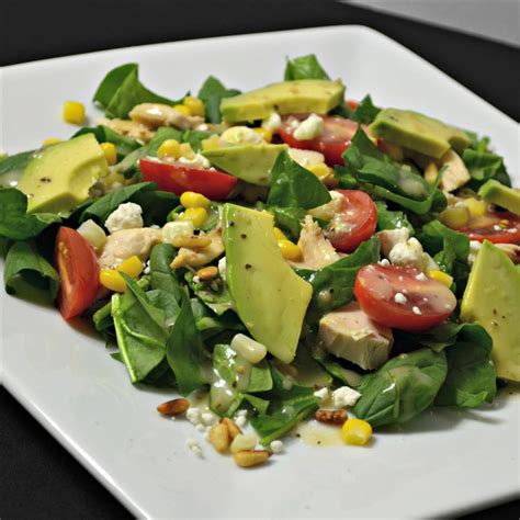 Spinach Salad With Chicken Avocado And Goat Cheese Recipe Cart