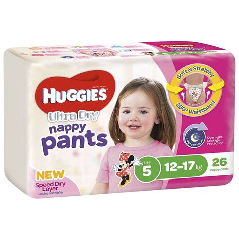 Huggies Size 5 12 17kg Ultra Dry Nappy Pants Girl 156pkdiaper Toddler