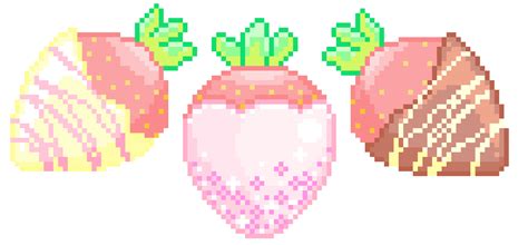 Pixel, pixelart, strawberry, cute are the most prominent tags for this work posted on july 23rd, 2013. dipped strawberries ♥ | Pixels