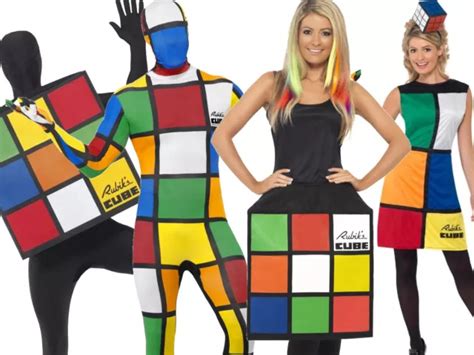 Rubiks Cube Costume 80s Adult Fancy Dress Outfit 1980s Mens Ladies Outfits New £3699 Picclick Uk