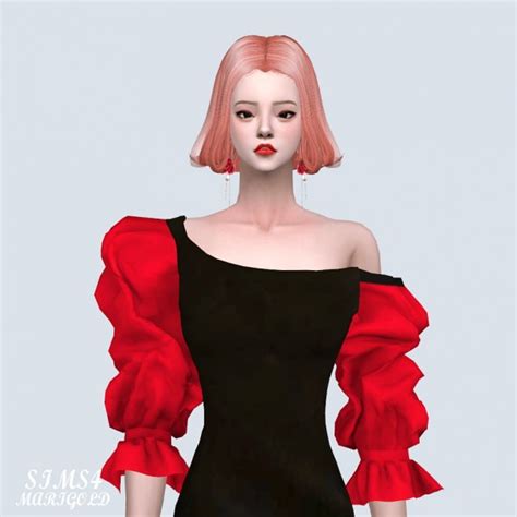 Sims4 Marigold Hair 03 Cc Daisy Without Bang • Sims 4 Downloads