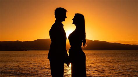 Love Couple Silhouette Sunset Hd Desktop Wallpaper Widescreen High