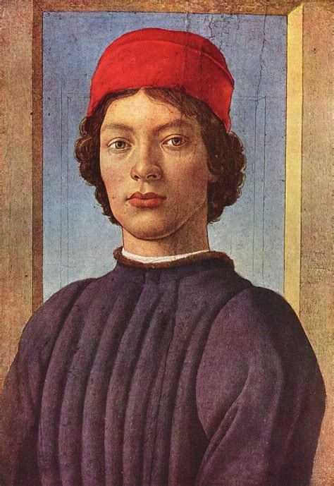Sandro Botticelli Portrait Eines Juenglings Mit Roter Muetze Wandbild