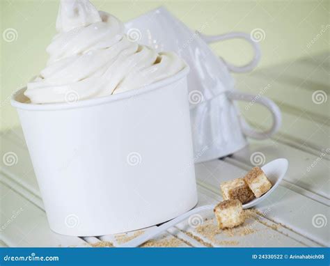 Frozen Soft Serve Yogurt Stock Photo Image Of Bowl 24330522