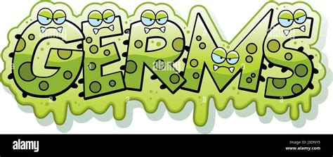 A Cartoon Illustration Of The Text Germs With A Slimy Germ Theme Stock