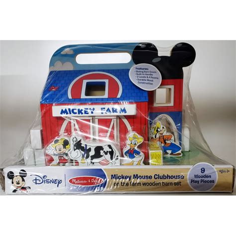 Melissa And Doug Mickey Mouse Clubhouse On The Farm Wooden Barn 9 Piece