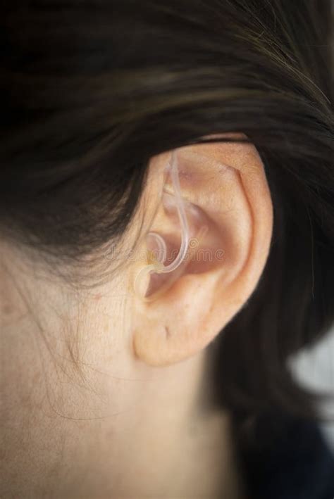 Hearing Aid Ear Of Woman Stock Photo Image Of Closeup 230985486