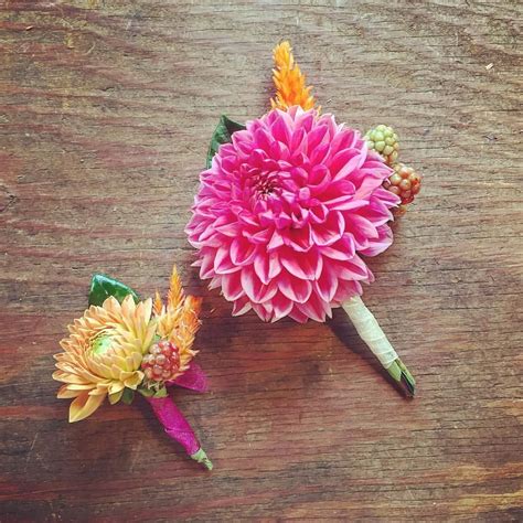 Dahlia Boutonnieres For Groom And Ring Bearer Boutonniere Flower Girl