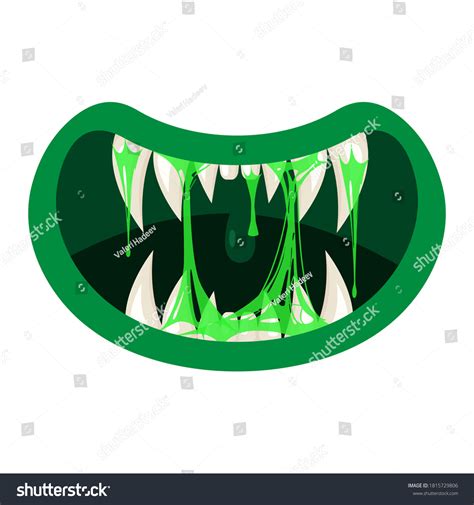 Monster Mouth Creepy Scary Funny Jaws Stock Vector Royalty Free