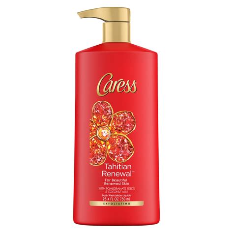 Caress Exfoliating Body Wash With Pump Tahitian Pomegranate And Coconut