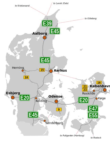 Mapa Danii Dania Mapa Samochodowa Topograficzna I Inne