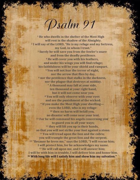 Funeral Reading Psalms Psalm 91 Scripture Verses
