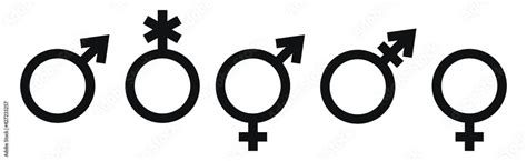 a set of gender identity symbols the sign of a woman a man a non binary gender identity