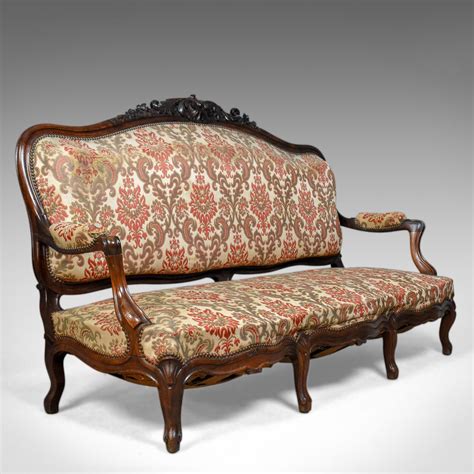 Victorian Antique Settee Rosewood English 3 Seater Sofa Circa 1850
