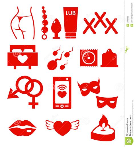 Vector Set Of Sex Shop Icons Stock Vector Illustration Of Candle