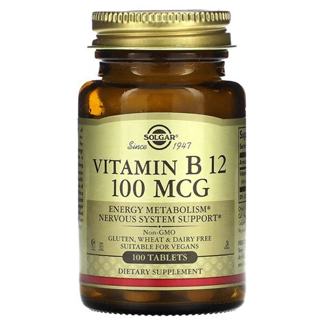 Solgar Vitamin B12 100 Mcg 100 Tablets