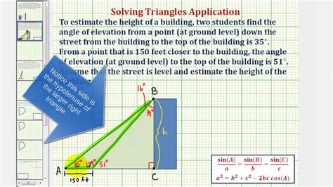 The Law Of Sines Can Be Used To Determine The Height Of A Building