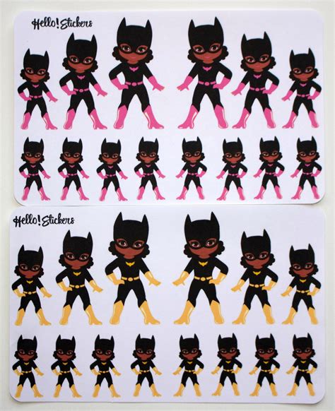 african american super hero girls stickers for girl power girls perfect for party favor bags