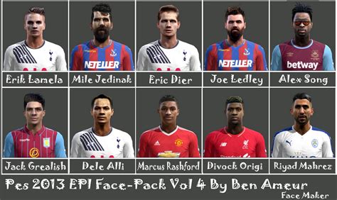 pes-modification: Pes 2013 EPl Face-Pack Vol 4 By Ben Ameur