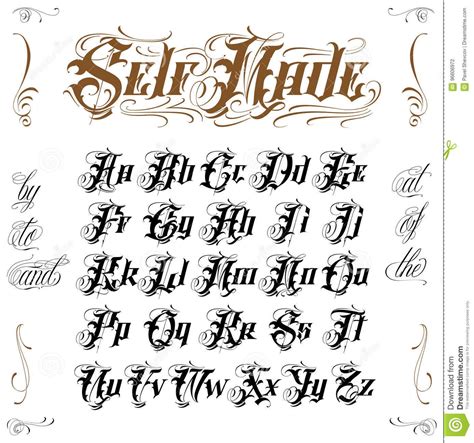 Old English Cursive Tattoo Fonts Calligraphy And Art