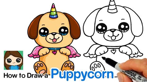 How To Draw A Puppycorn Doggycorn Youtube