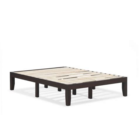 Gymax 14 Full Size Wooden Platform Bed Frame W Strong Slat Support
