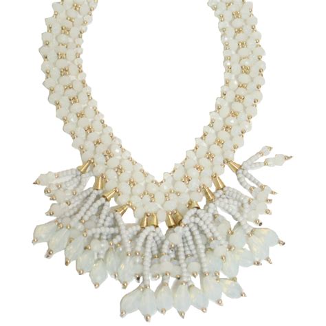 Statement Crystal Tassel Necklace | Crystal tassel necklace, Crystal tassel, Beaded tassel necklace