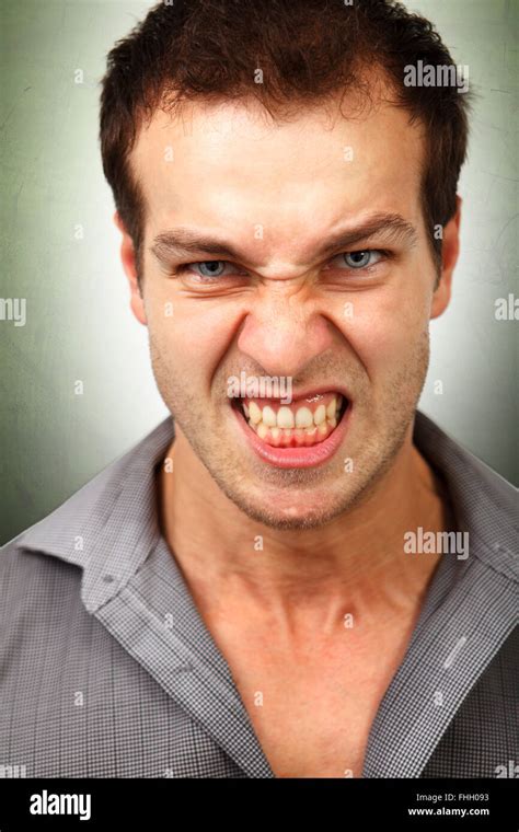 Face Of Angry Furious Young Man Stock Photo Alamy
