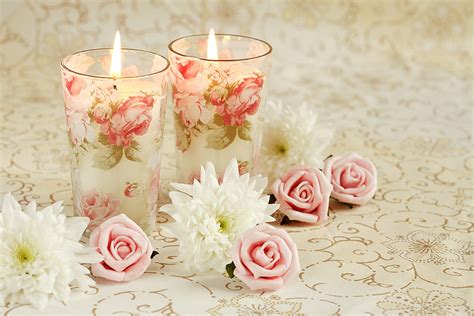 Romantic Candles Roses Romantic Pink Candles Hd Wallpaper Peakpx