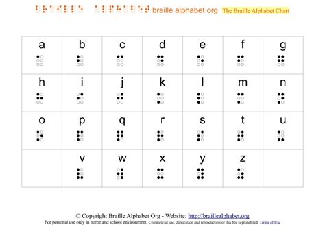 Free Printable Braille Alphabet Pdf Printable Templates