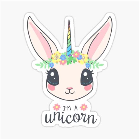 Cute Unicorn Sticker For Sale By Dead Poule Redbubble