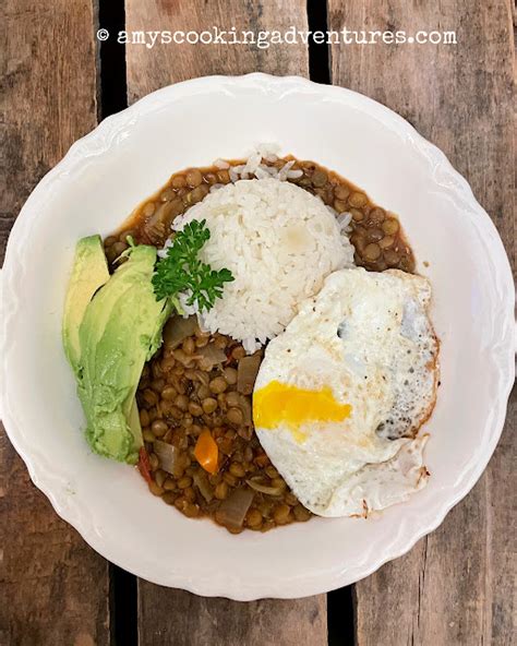 ecuadorian lentil stew with rice arroz con menestra de lentejas
