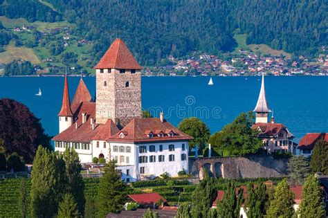 Spiez Church And Castle Switzerland Stock Image Image Of Daylight