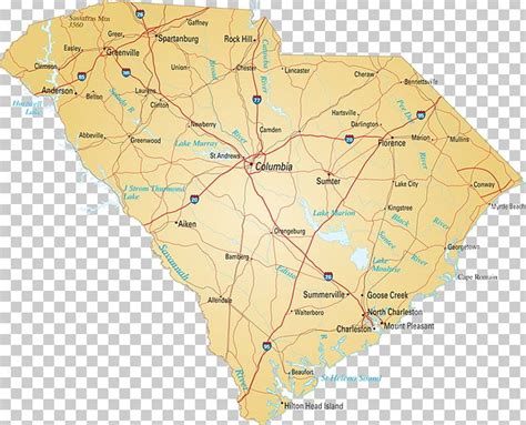 Detailed South Carolina Road Map
