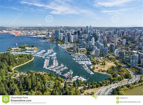 Aerial Image Of Vancouver Bc British Columbia Canada Stock Image