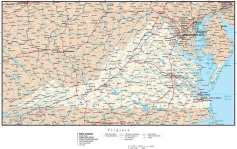 Virginia Map In Adobe Illustrator Vector Format