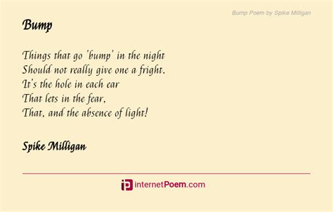 Bump Poem By Spike Milligan