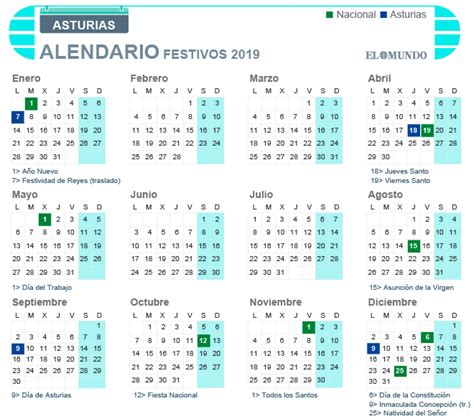 Trabajador Autonomía Interpretar Calendario Con Festivos 2019 España