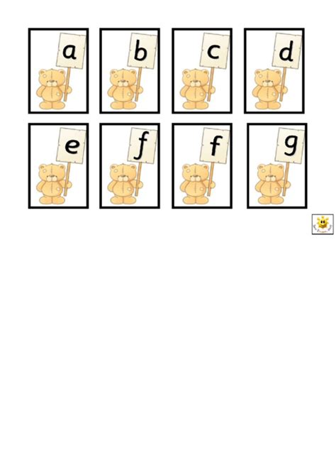 Teddy Bear Alphabet Chart Printable Pdf Download