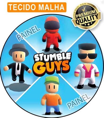 Painel Stumble Guys 2 Sublimado Festa Redondo Em Tecido MercadoLivre