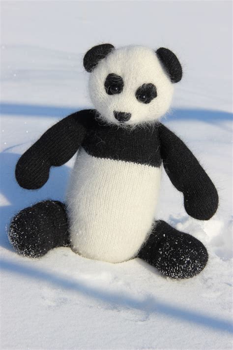 Knitting Pattern Panda Bear Stuffed Toy Pattern Panda Knit Etsy