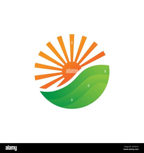 Sun Farm Logo Vector Icon Design Illustration Template Stock Photo Alamy