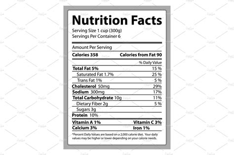 Nutrition Facts Paper And Info Vector Illustration Vector Graphics